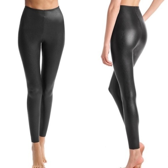 Commando Control Faux Leather Leggings Black Size X Large - Picture 7 of 11